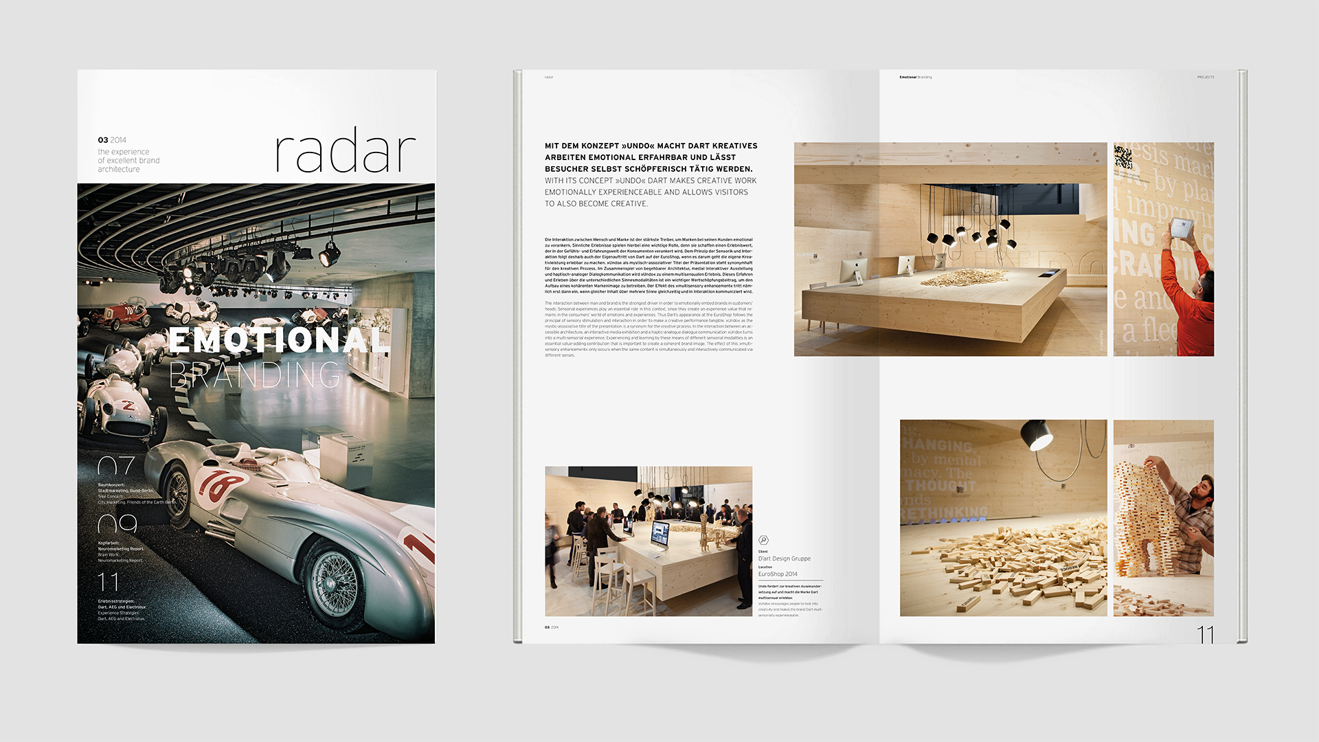 Dart inszeniert die Kommunikation der Dart Design Gruppe für das Radar Magazin 2014