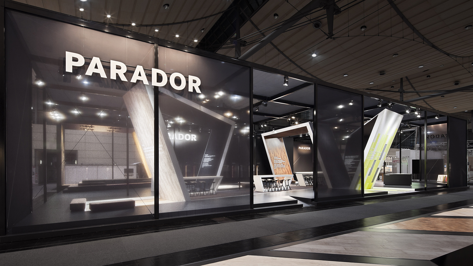 Dart iszeniert den Messestand von Parador auf der Domotex 2014